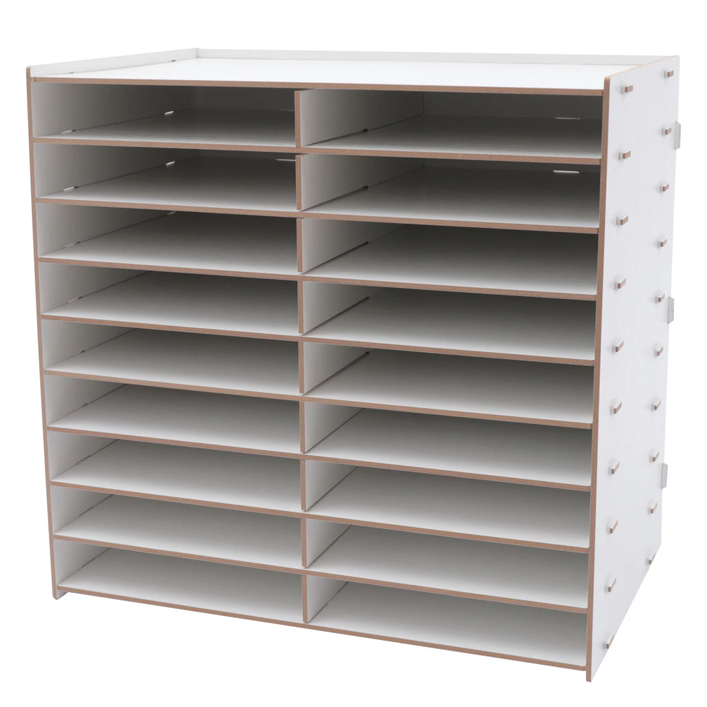 Wooden Desk Organiser 18 Compartments Document Tray Multifunctional Filing Shelf For A4 Magazines Papers Large File Storage