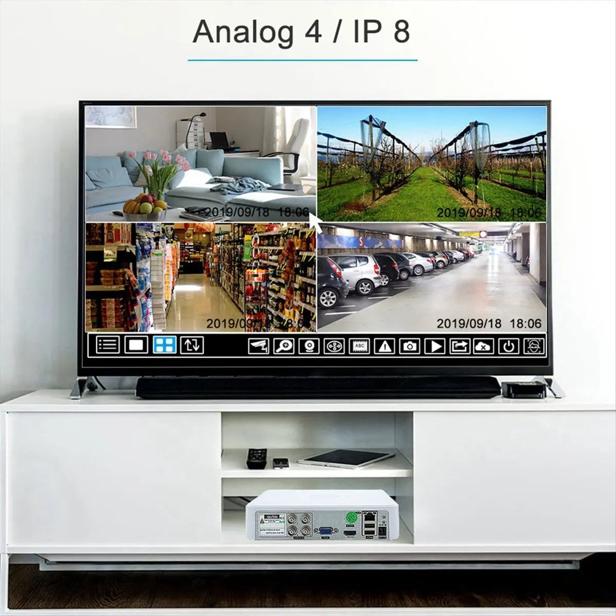 Persevering- Hybrid DVR CCTV Security 4CH 5M-N Audio over Coaxial for 5MP 12.5Fps 1080P 720P TVI CVI CVBS Camera IP Cam EU Plug