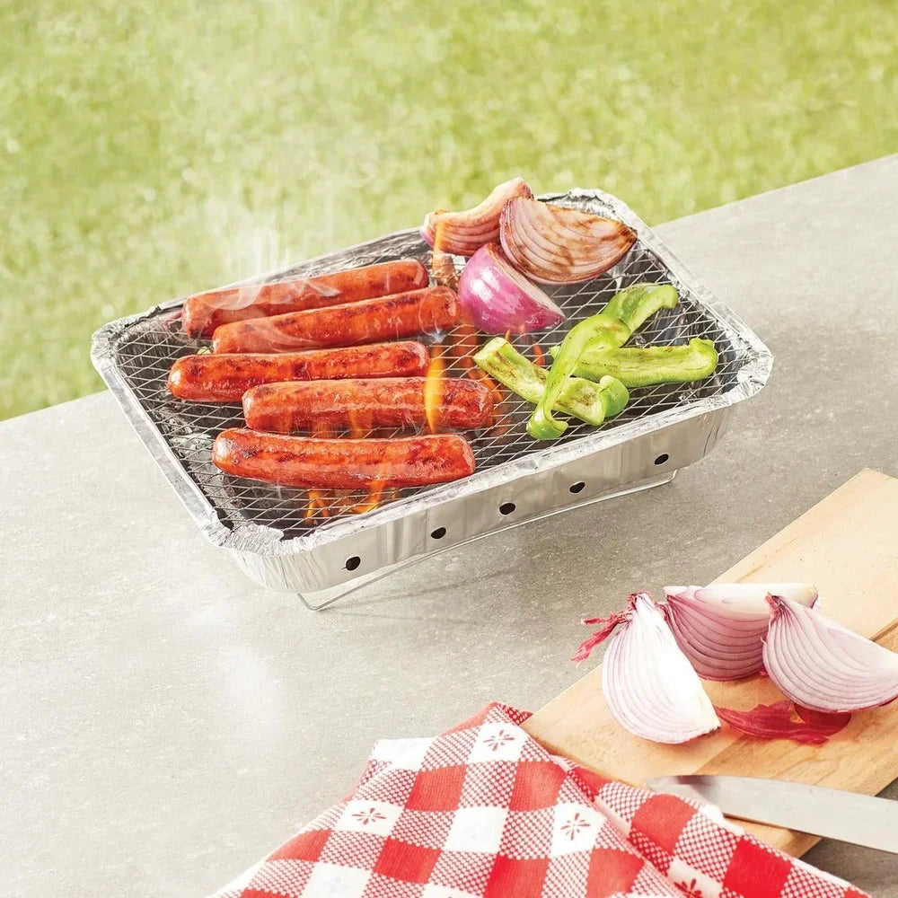 Disposable Instant Charcoal Grill Portable Barbecue Grill 540g Charcoal Easy Clean Ready to Use Car Camping Tailgate Party
