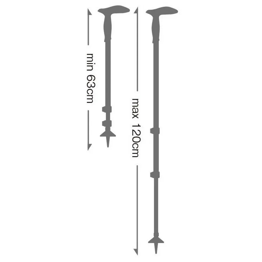 Wanderfreund Makalu Aluminum Adjustable Lightweight Walking Pole Single for Trekking Hiking - Black-Anthracite-Copper - 90