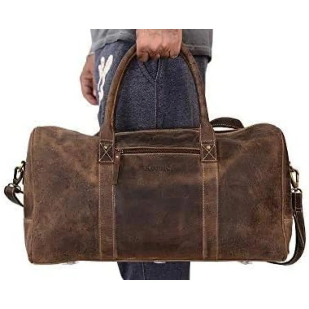 Leather Travel Duffel Bags for Men and Women Full Grain Leather Overnight Weekend Leather Bags Sports Gym Duffle