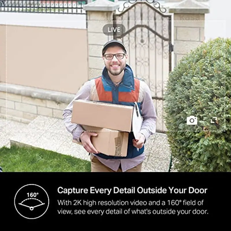 Hardwired Smart Video Doorbell 2K, Night Vision & 2-Way Audio Cloud Storage