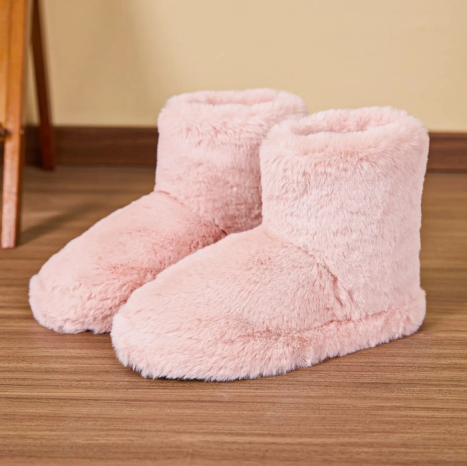 Fluffy Women's Shoes Home Winter Plush Luxury Designer Ankle Boots Female Flat Fashion Indoor Casual Fuzzy Fur Booties Elegant