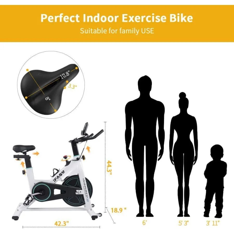 Stationary Bikes for Home Spin Indoor Exercise Bike with LCD Monitor and Comfortable Seat Cushion for Home Gym Cardio Fitness T