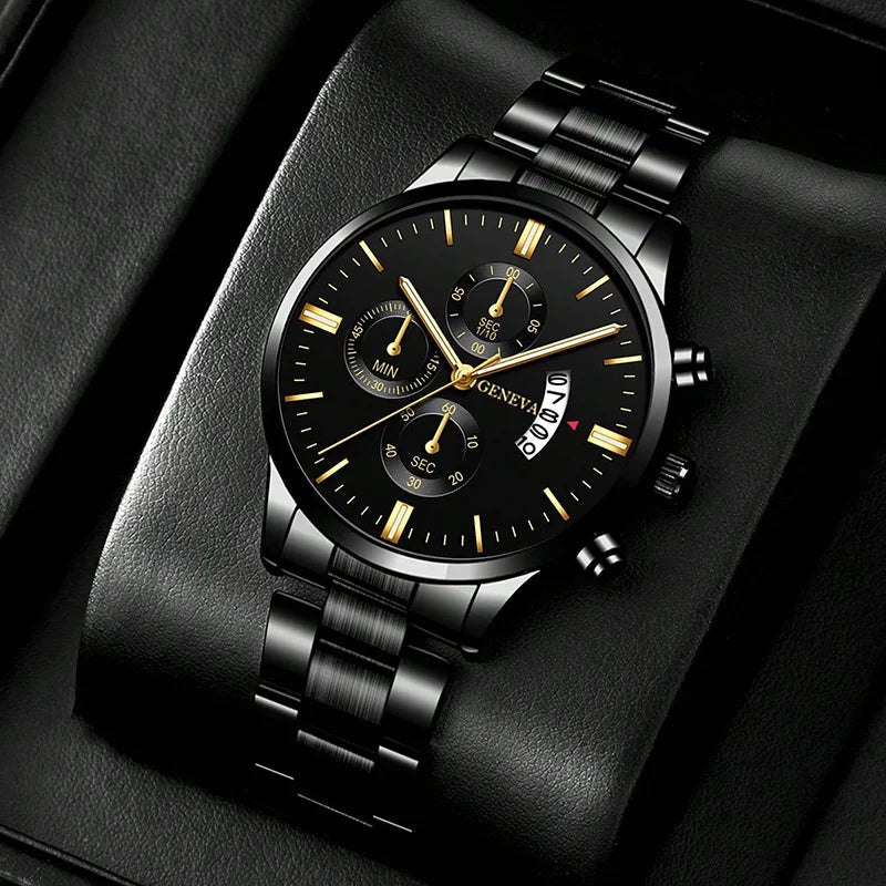 Fashion Men's Watches Business Quartz Wrist Watch Male Casual Date Watches for Man Bracelet