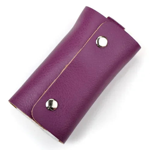 Hot Unisex Fashion Cowhide Genuine Leather Keys Holder Organizer Key Case Pouch Wallet Housekeeper
