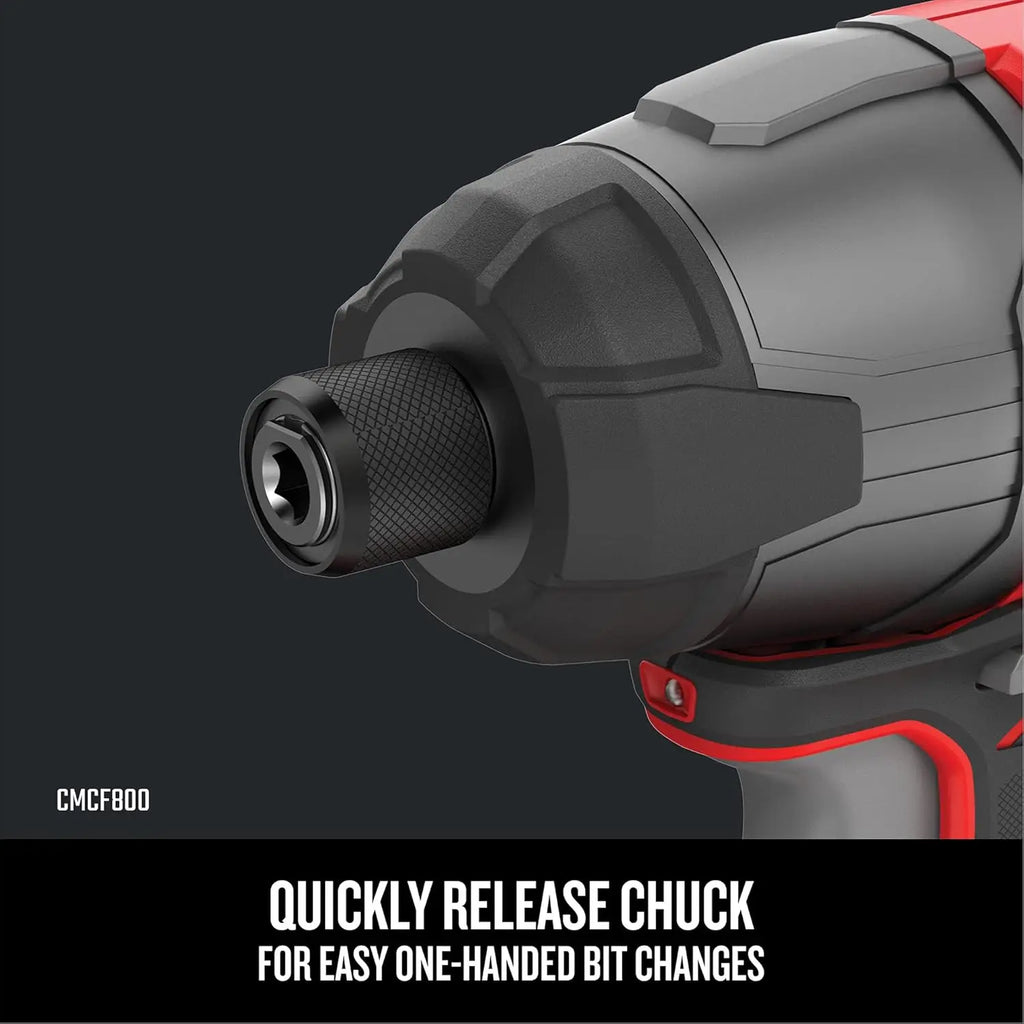 Professional 20V Cordless Drill and Impact Driver Set with 2 Batteries, Charger, LED Light, Bits & Bag