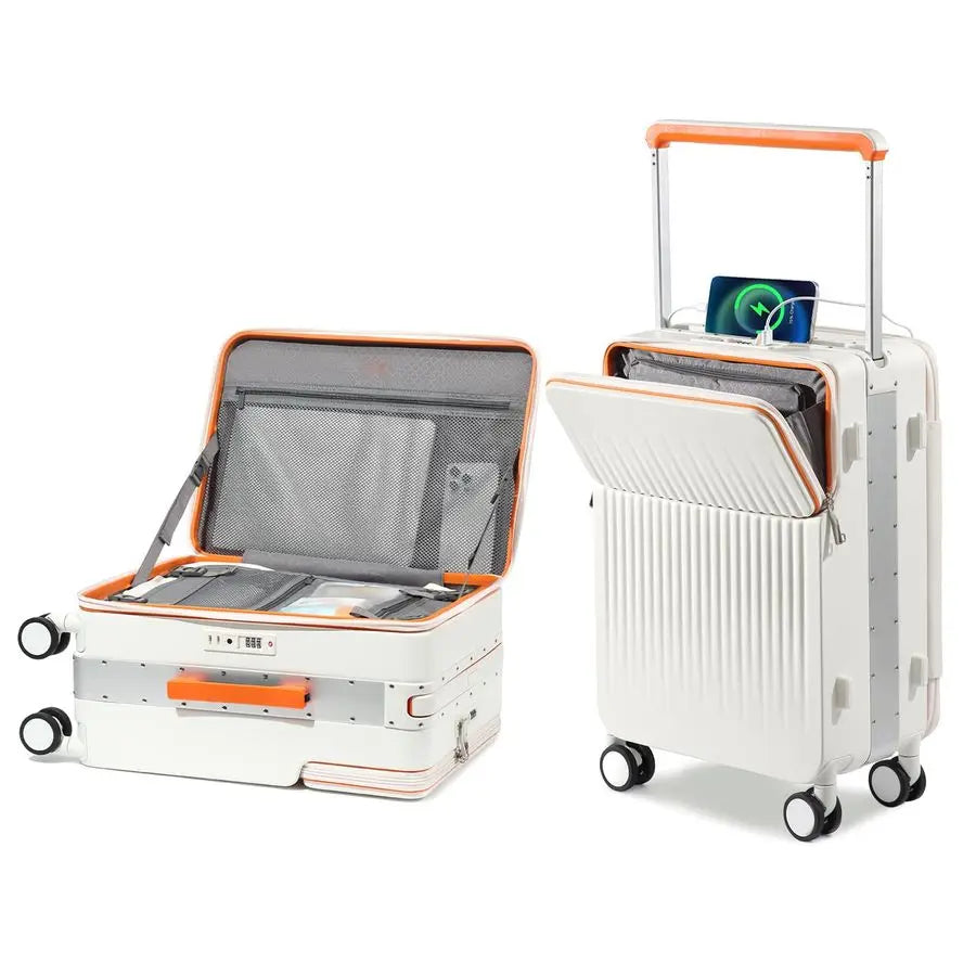on Luggage Airline Approved with Charging Port, Lightweight Hardside 20 Inch Carryon Suitcase with TSA Lock and Spinner Wheels W