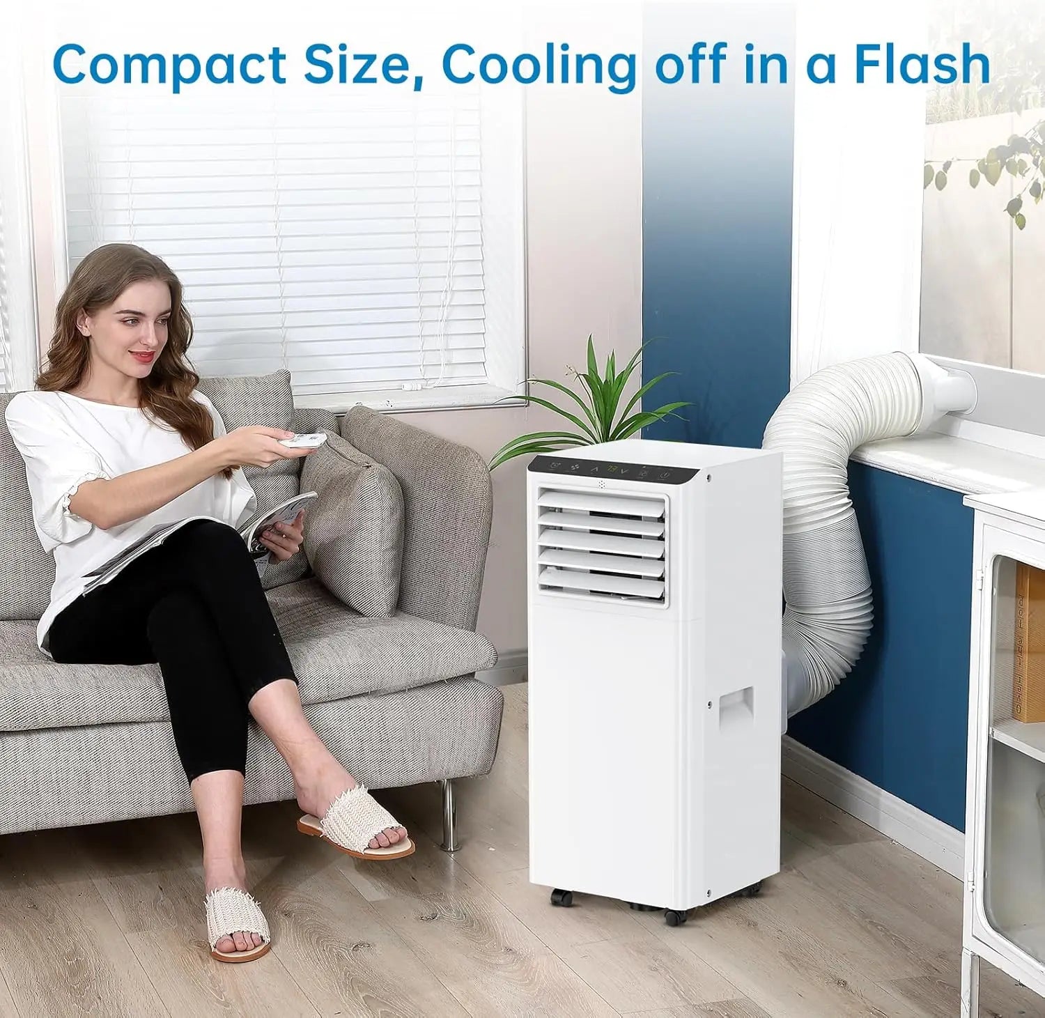 8000 BTU Portable Air Conditioners Portable AC Unit with Remote, Digital Display/24Hrs Timer Cools/Fan/Dehumidifier for Bedroom