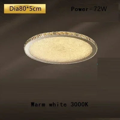 Nordic Light Luxury K9 Crystal Round Ceiling Lamp Romantic Warm Square Bedroom Living Room Decor LED Home Lighting