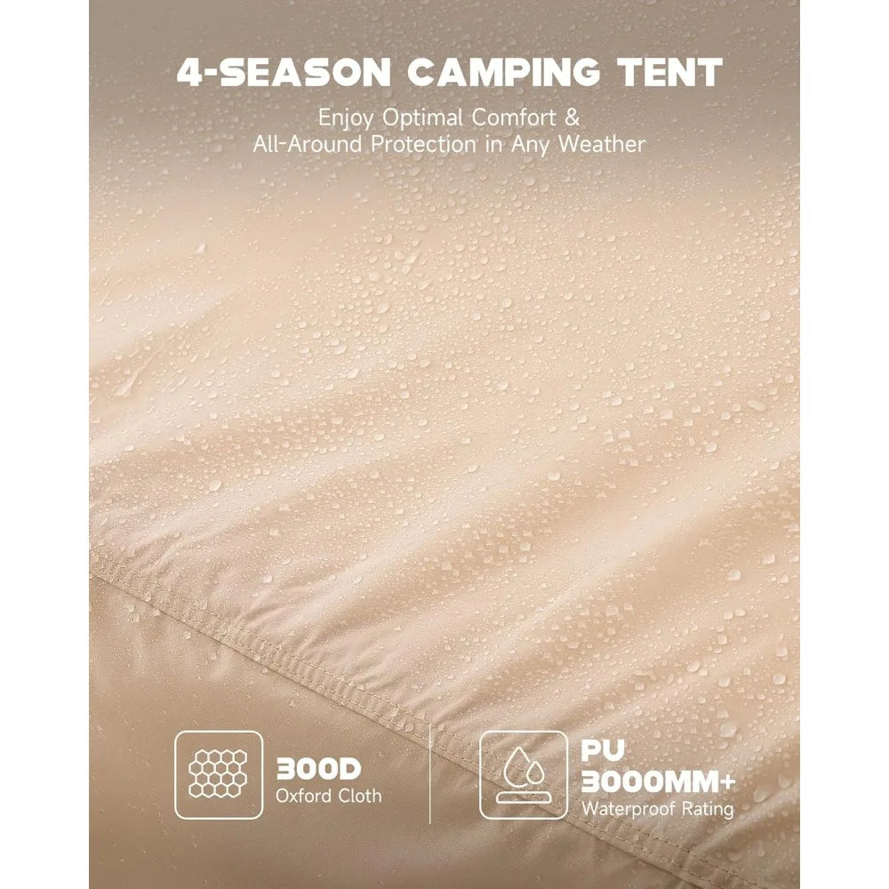 Inflatable Camping Tent, 4-6 Person Air Glamping Tent with Pump, Waterproof Blow Up Tent for Outdoor, 4 Season, Easy Setup