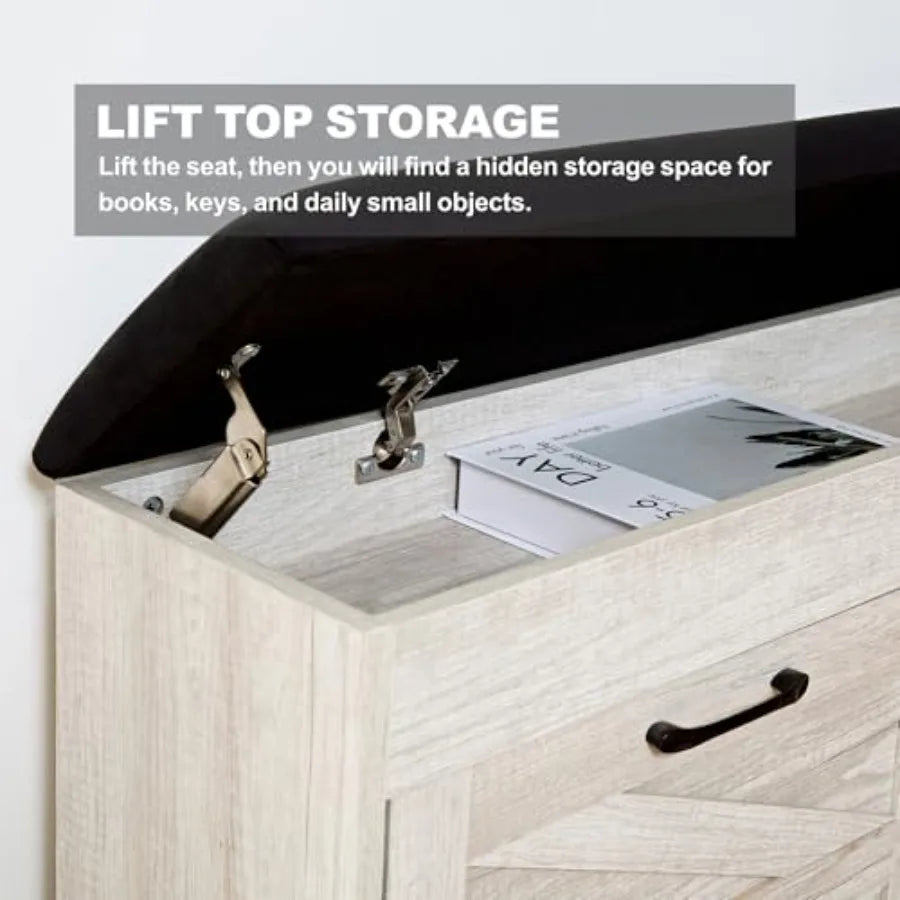 Shoe Storage Bench Cushion Entryway Bench with Storage End of Bed Shoe Benches Small Shoe Rack Benches Entry Way Shoes Cabinet