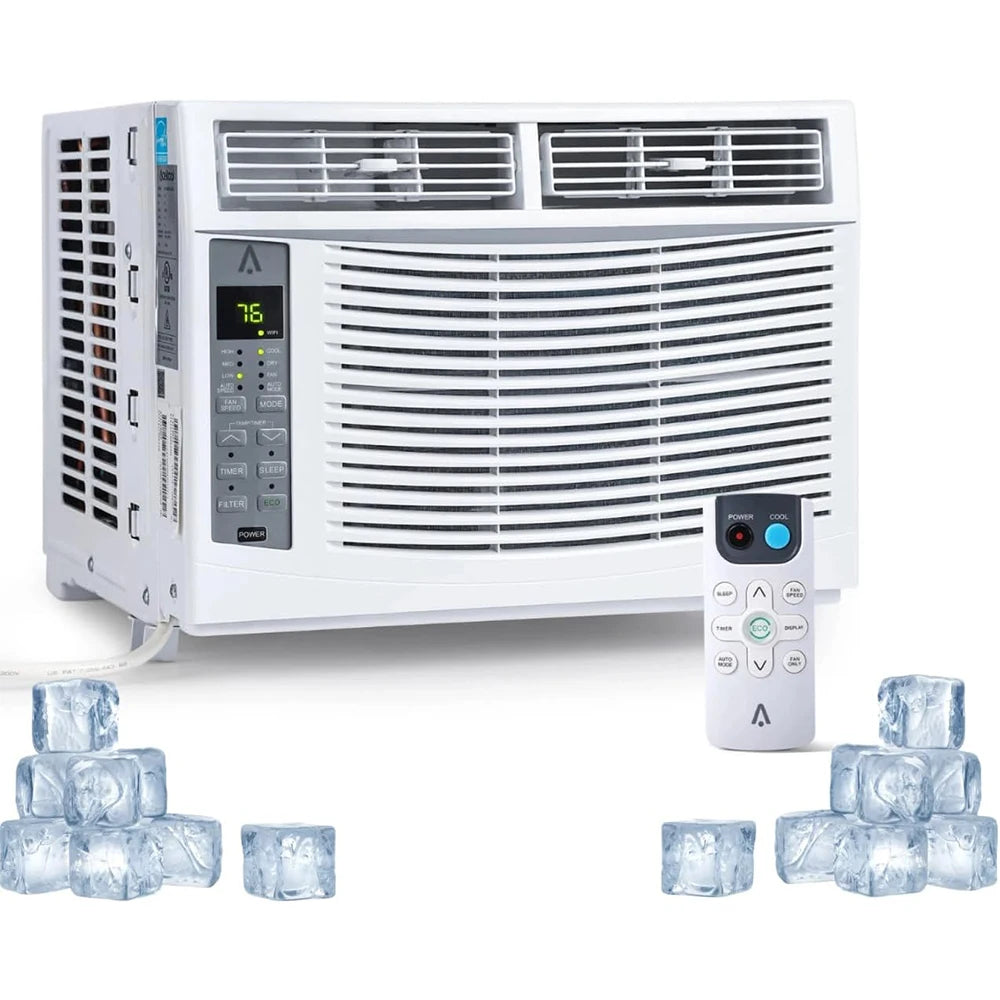 6,000 BTU Window Air Conditioner AC Window Unit Cool up to 250 Sq. Ft w/Wifi Controls & 4 IN 1 Cooling Dry Fan and Auto Mode