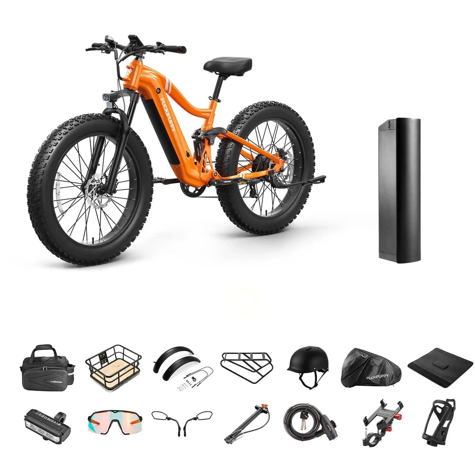 PUCKIPUPPY Boxer Electric Bike for Adults 26" Fat Tire E Bike Mountain Electric Bicycle 960W 48V 20AH Ebike with 2-Year Warranty