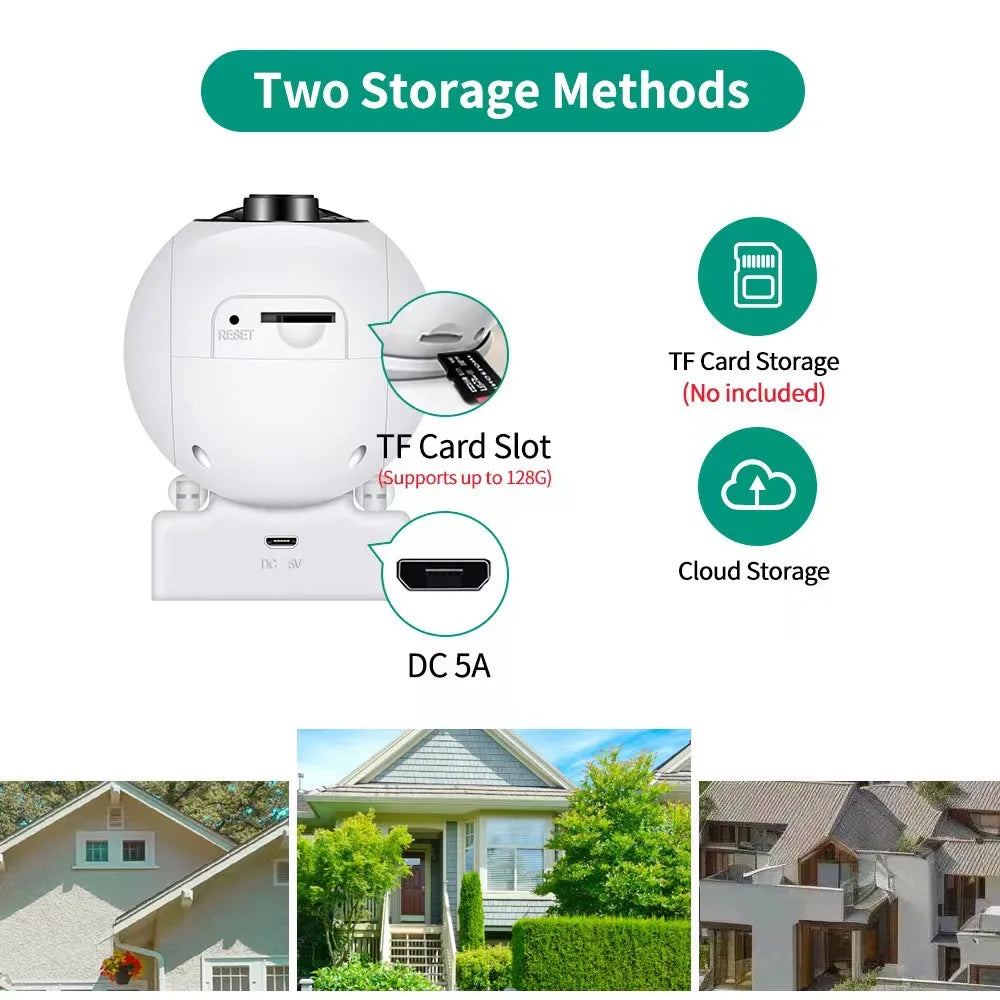 Camera WiFi System: High-definition 1080P home security cameras featuring two-way audio, color night vision, motion tracking, US