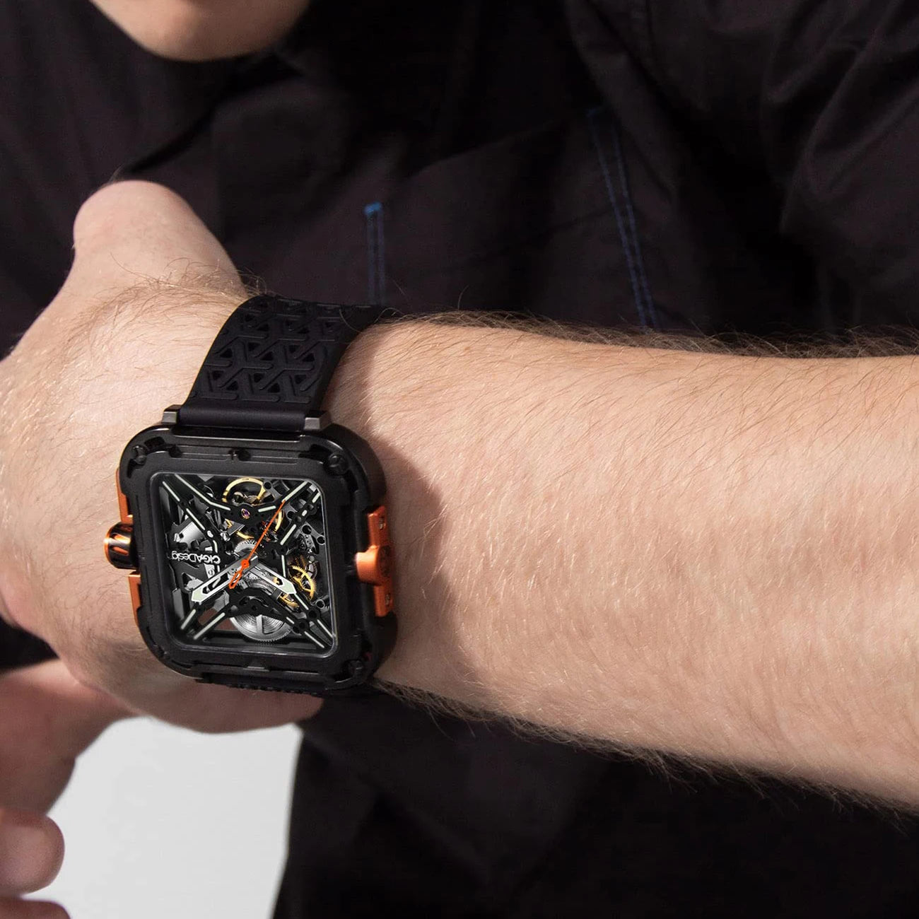 CIGA Design Square Skeleton Automatic Watch Men Fashion X Series SUV Luminous Anti-shock Mechanical Wrist Watches reloj hombre