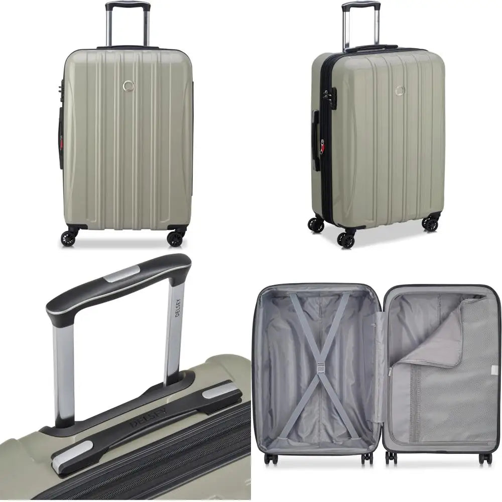 Medium Expandable Spinner Luggage in Latte, 24 Inch, Aero Hardside with Helium Technology for Checked Luggage