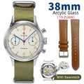 Seakoss 38mm 40mm Men's 1963 Chronograph Acrylic Sapphire Glass With Seagull ST19 Hand Winding Movement Male Mechanical Watches