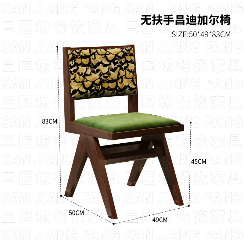 Retro Western Restaurant Bar Commercial Dining Table and Chair Combination Restaurant Solid Wood Table Chair Commercial