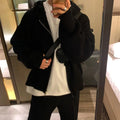 Winter Clothing Men's Light Luxury Knit Hooded Cardigan Sweater Korean Vintage Popular Zipper Long Sleeve Loose Hoodie Knitwear