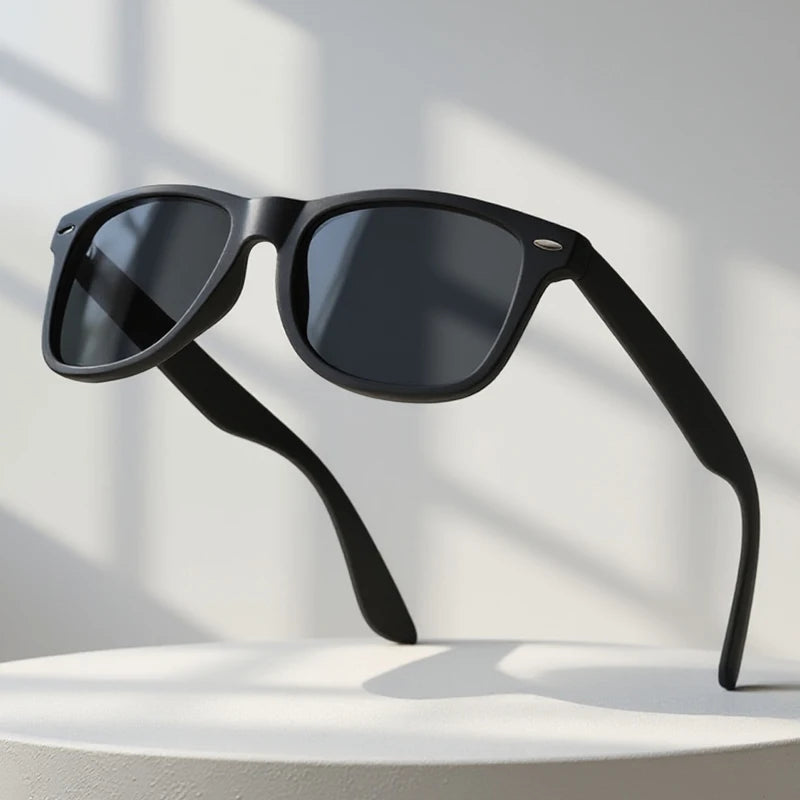 Classic Square Polarized Sunglasses Men Women Retro Black Sun Glasses Male Female Fashion Summer Anti Glare Driving Shades