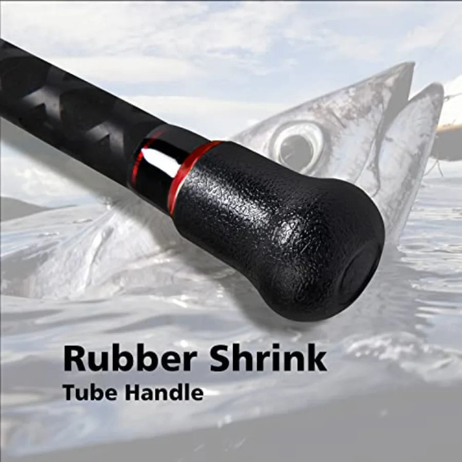 Surf Spinning Fishing Rod 2Piece Graphite Travel Fishing Rod for Saltwater and Freshwater Angling Compact Design with 1