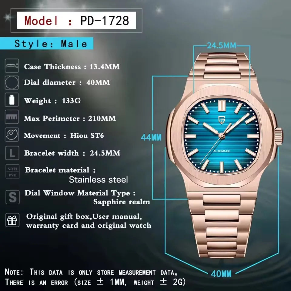 2026 New PAGANI DESIGN Sport Elegance Men watch ST16 Movt Waterproof Mechanical Watch 316L All Steel Luxury Luminous Man watch