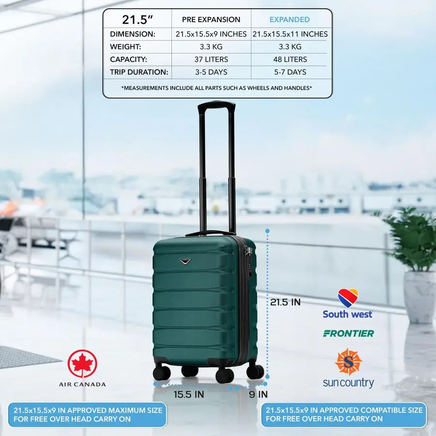 Expandable Carry On Suitcase Hardside TSA Lock amp USB C Port Lightweight Luggage Silent Double Spinner Wheels Maximum Canada Ai