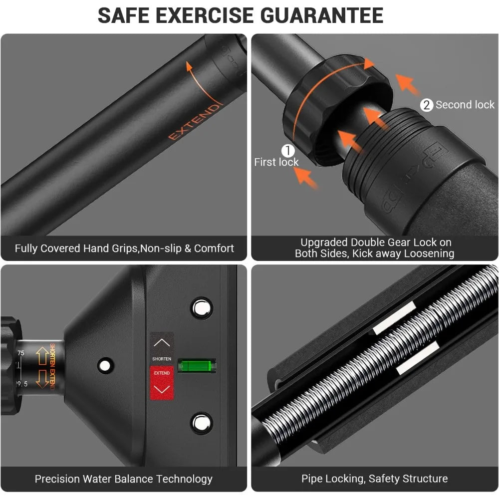 Adjustable Doorway Pull Up Bar - No Screws Installation, 440lbs Max Load, Non-slip Grip for Home Gym Strength Training