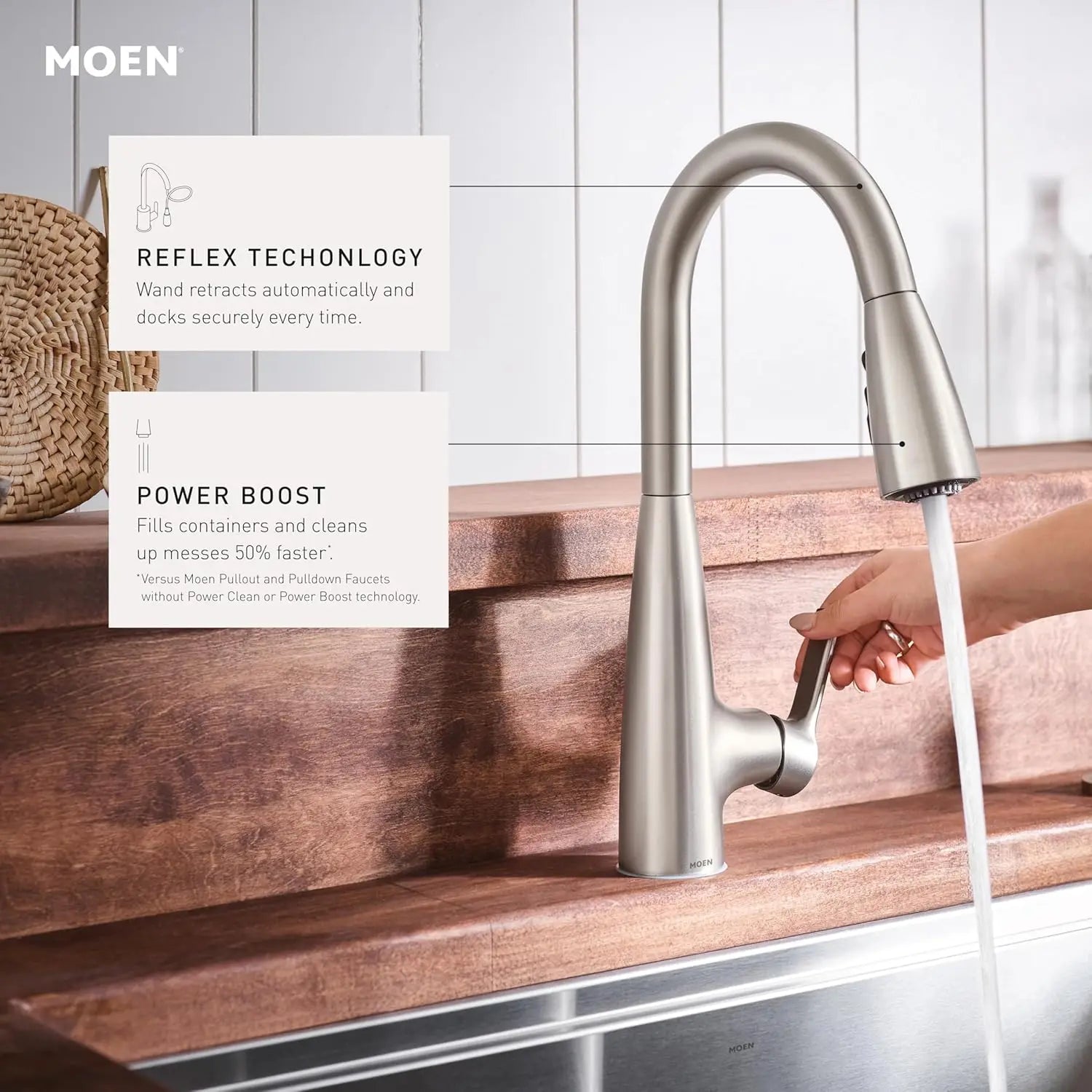 Stainless Steel Pull-Down Kitchen Faucet with Sprayer, Spot-Resistant Finish, Easy Installation, Includes Soap Dispenser