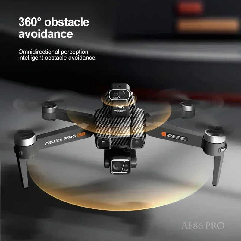 AE86 PRO Max+ Profesional Drone with 8K HD Camera 3-axis gimbal Aerial Photography Obstacle Avoidance FPV GPS Dron RC Quadcopter