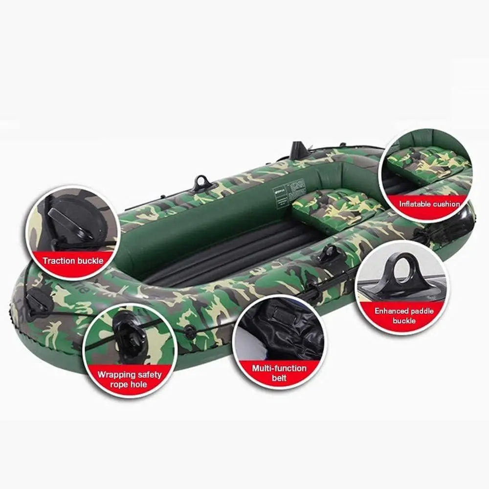 2-4 Person Inflatable Dinghy with Tear-Resistant Material for Rowing, Canoeing, and Kayaking Adventures