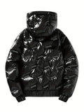 Men's Heavy-Duty Winter Jacket Cold Weather Outerwear with Full-Zip Closure Hooded Windproof Coat Men's Thermal Insulated Coat