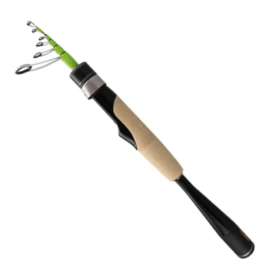 Telescopic Fishing Rod Ultralight or Light Carbon Fiber Rod for Spinning Casting with Fuji Alconite Rings and Reel Sea
