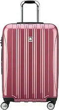 Medium 24 Inch Expandable Luggage with Spinner Wheels in Peony Pink, Hardside Helium Aero Design