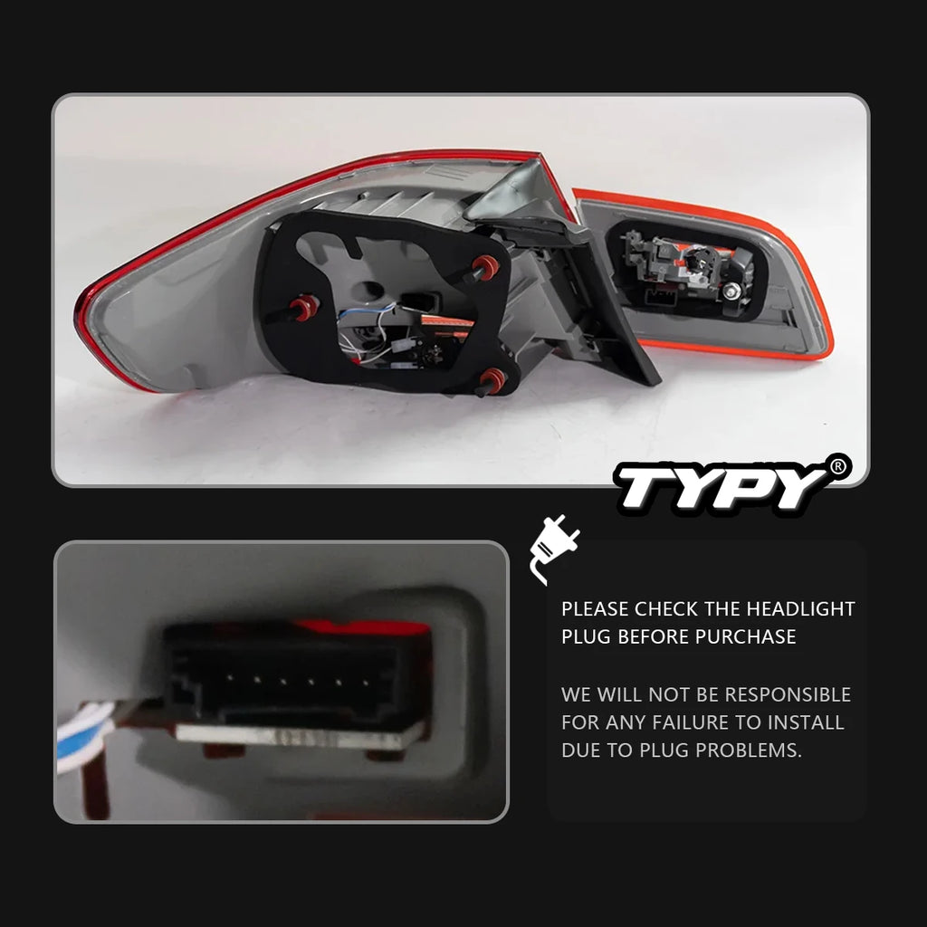 TYPY Car Accessories For 2006-2013 BMW M3 E92 Tail Light 330i 335i Car Lights LED  Rear Stop Lamp DRL Brake Signal Reversing