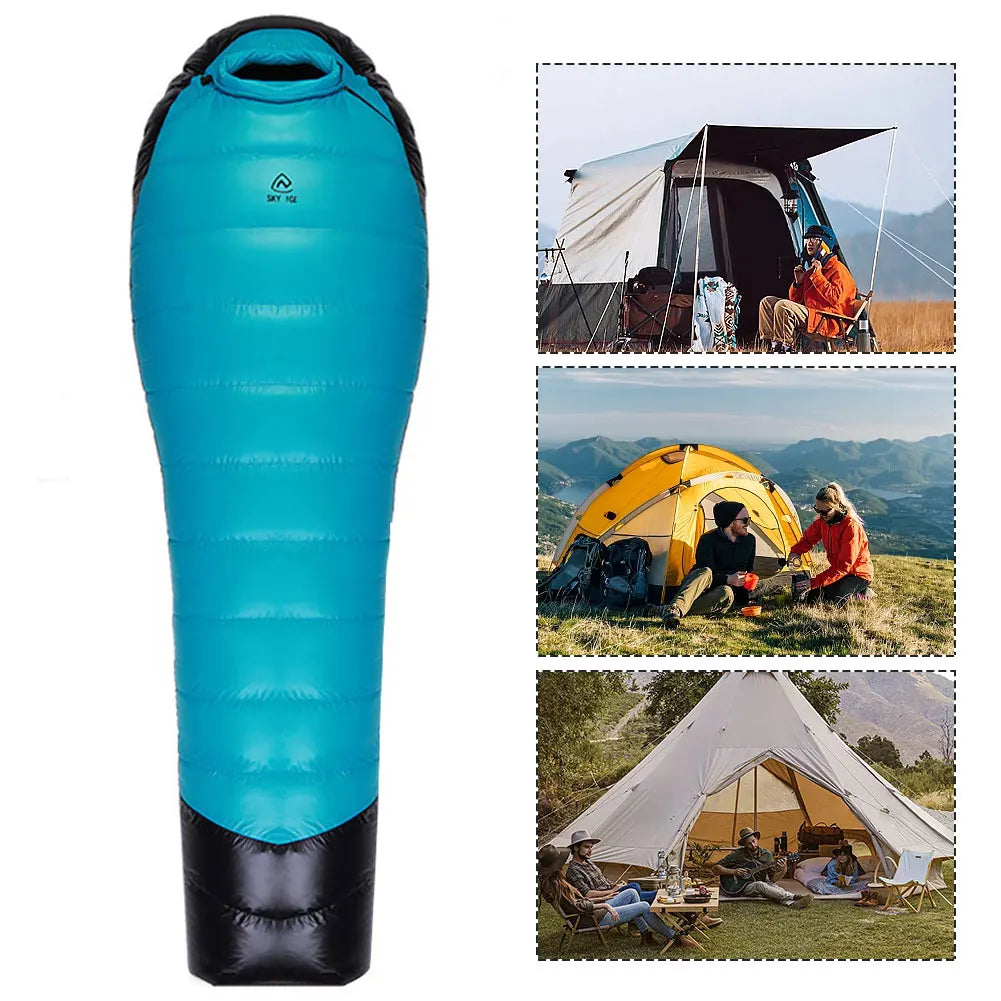 Goose Down Hiking Sleeping Bag Ultralight Thermal Sleeping Bag Portable Waterproof for Backpacking Camping Hiking