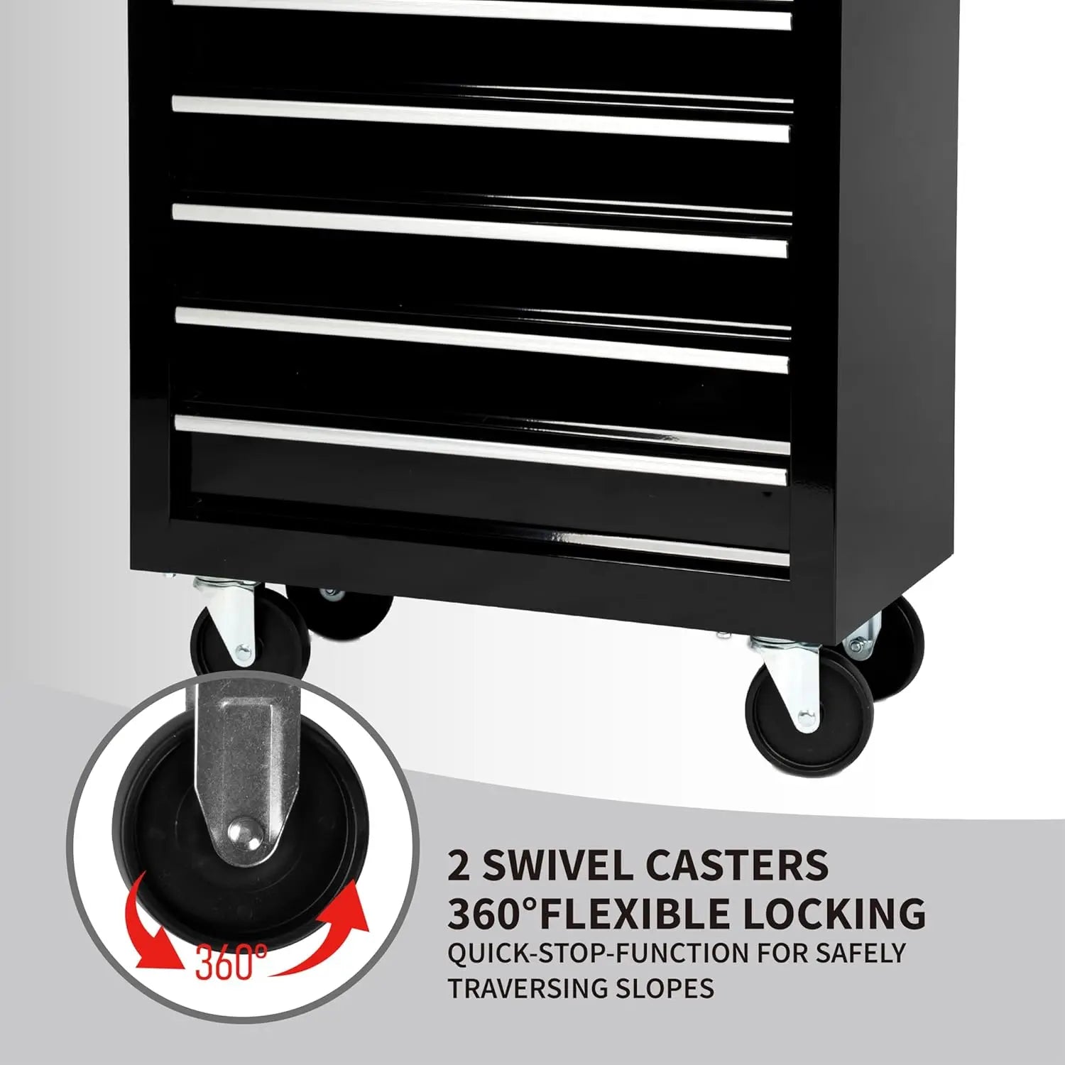 7-Drawer Heavy-Duty Rolling Tool Chest Cabinet with Lock Mobile Cart for Garage & Workshop, Black, Customized
