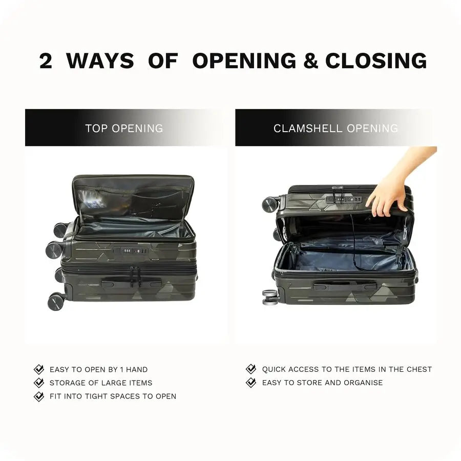inch Carry On Luggage Expandable Top Opening Clamshell Opening, TSA Approved Carry On Luggage Hard Shell Suitcases, Lightweight