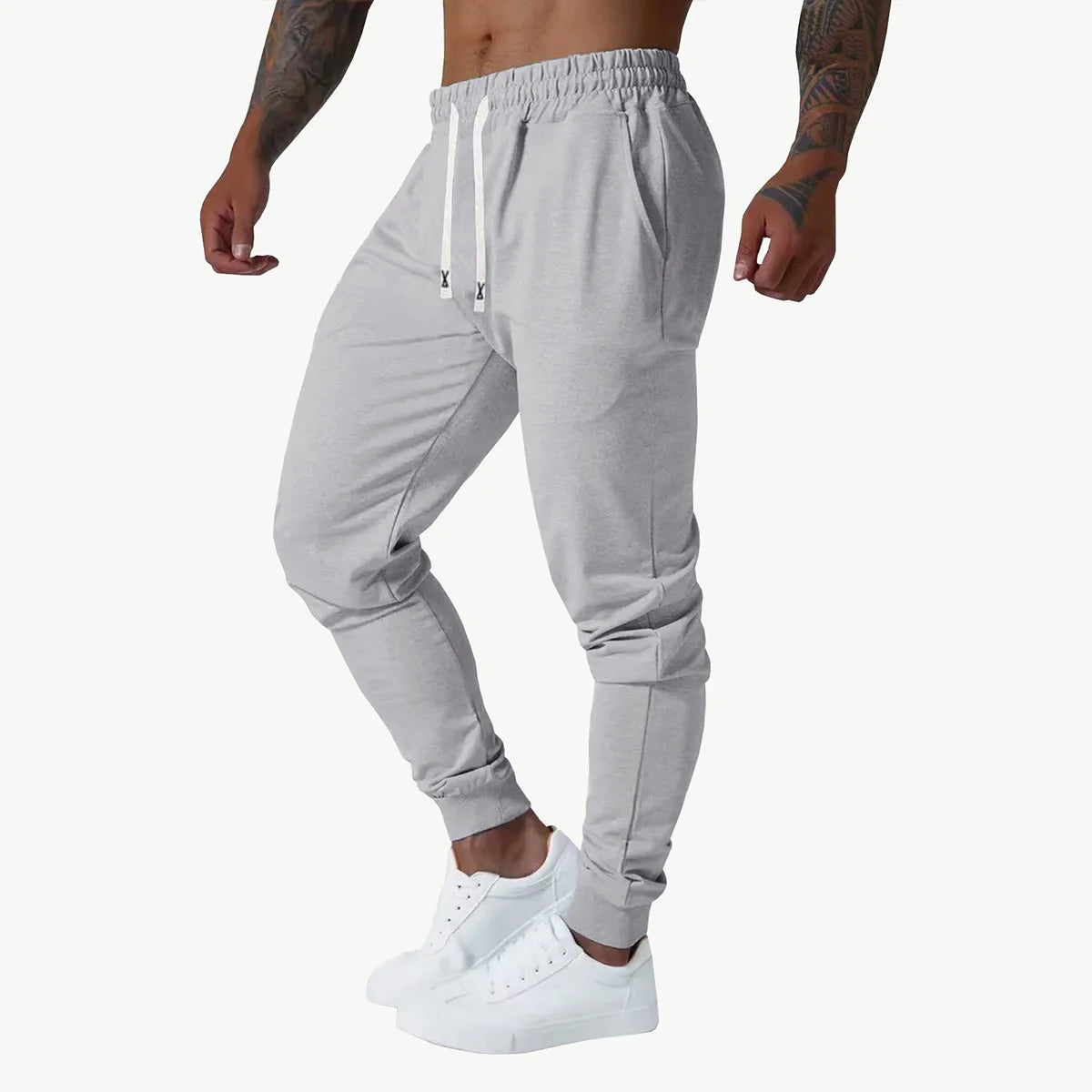 Men's ankle binding jogging pants, elastic casual sports pants, suitable for outdoor cycling, fitness, running, and hiking