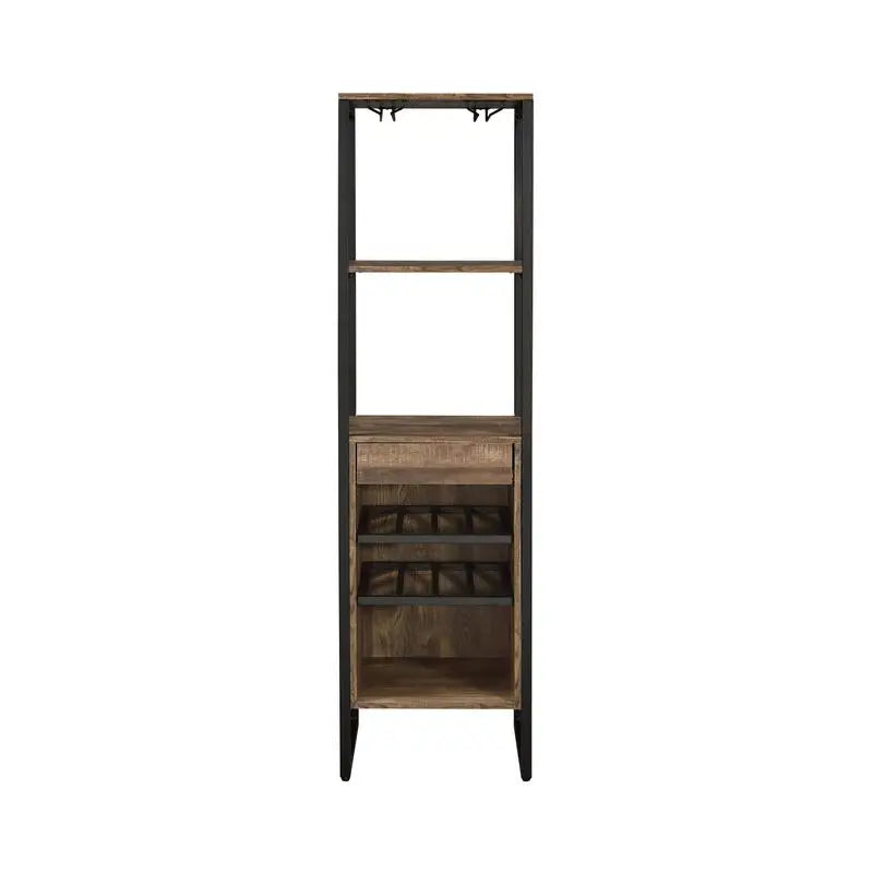 Weathered Oak Finish Wine Rack, Holds Up to 20 Bottles, Elegant Storage Solution for Home or Bar