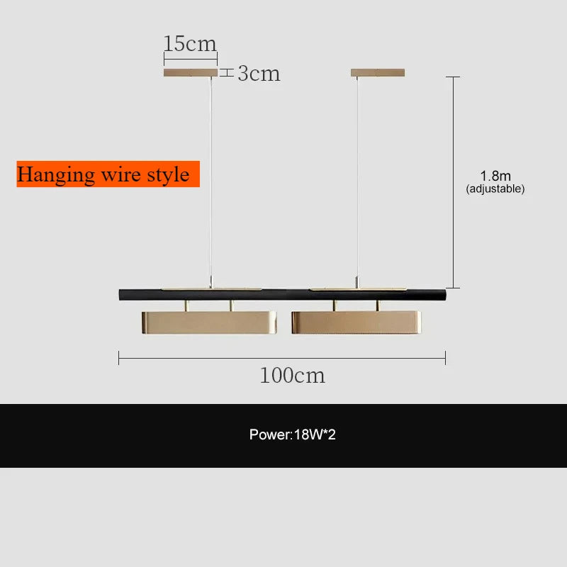 Modern Minimalist Strip Led Pendant Lights Long for Table Living Dining Room Coffee Desks Kitchen Chandelier Home Decor Fixture