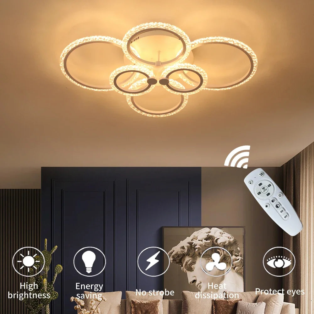 Acylic Led Ceiling Light Modern Dining Living Room Decoration Ceiling Lamp Chandelier Indoor Pendant Lustre Bedroom Home Fixture