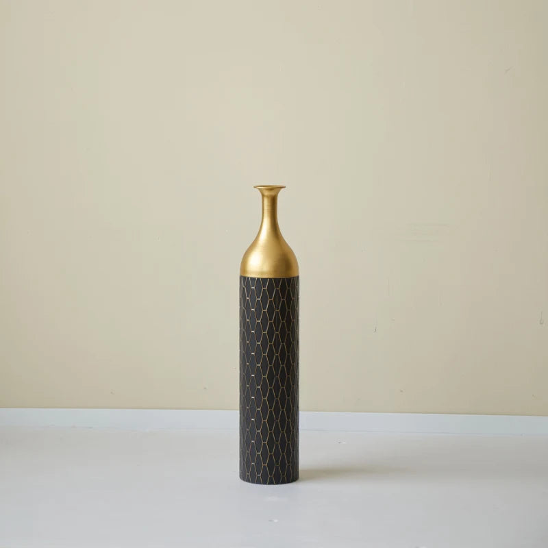 Black And Gold Metal Vase Set Of 3 Floor Vases Ideal For Mother s Day Gift Wedding Decoration Elegant Floral Display