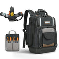 WINHUNT，Professional Tool Backpack, Heavy-Duty Storage Bag with Multiple Compartments, Padded Straps, Black/Grey
