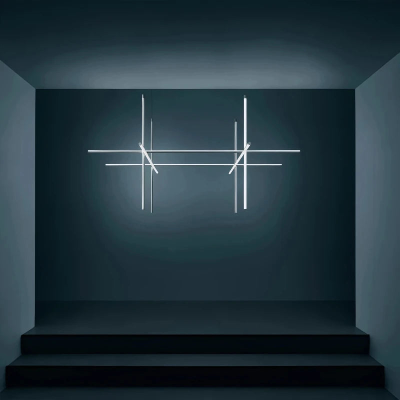 Modern LED Simple Tube Gold Chandeliers For Villa Living Room Kitchen Bar Pendant Lamps Interior Hanging Lighting Luminaires