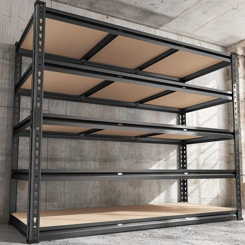 48" W Garage Shelving 3020LBS Storage Shelves 5 Tier Heavy Duty Shelving Adjustable Garage Shelves or Basement