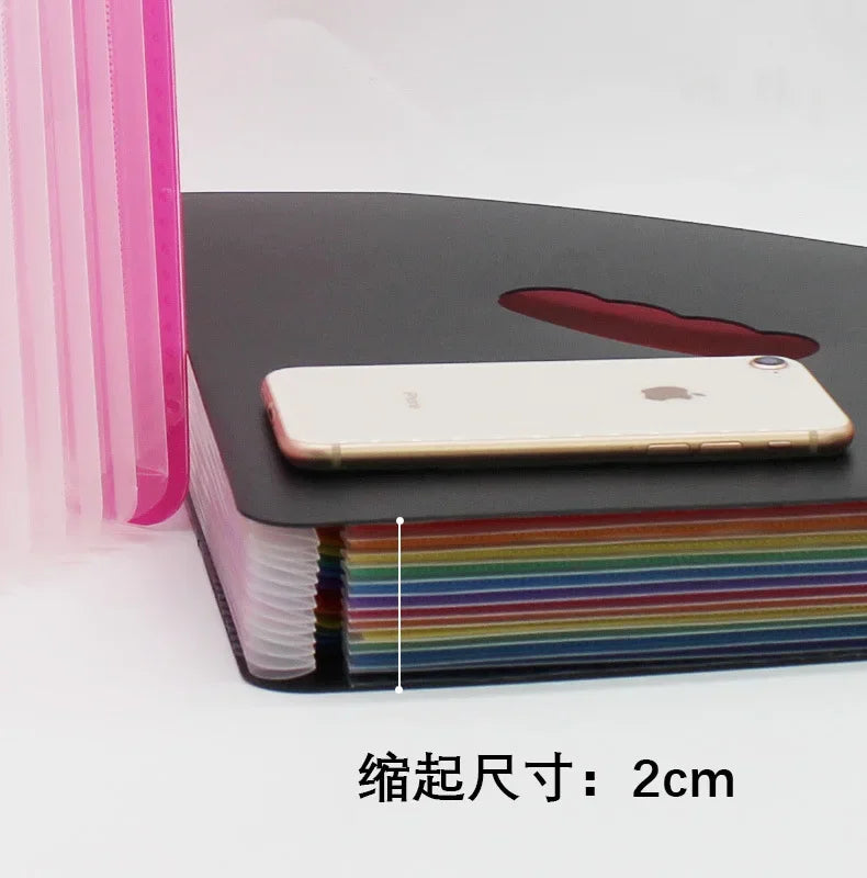 13 Layer A4 File Tray Rainbow File Folder Classification Retractable Organ Expanding Package Large Capacity Desk Organizer