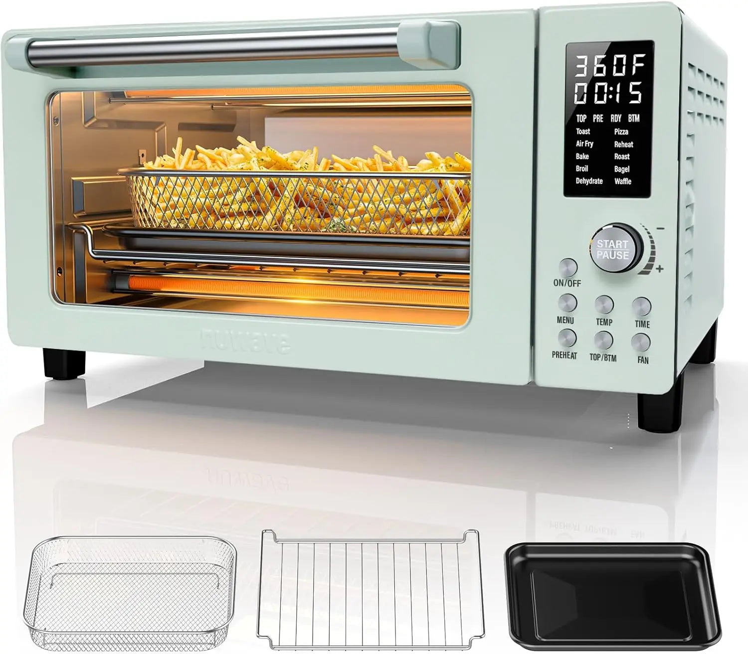 Bravo Pro 10-in-1 Convection Air Fryer Toaster Oven, 21Qt, Cozy Blue, 50-450°F, PFAS Free
