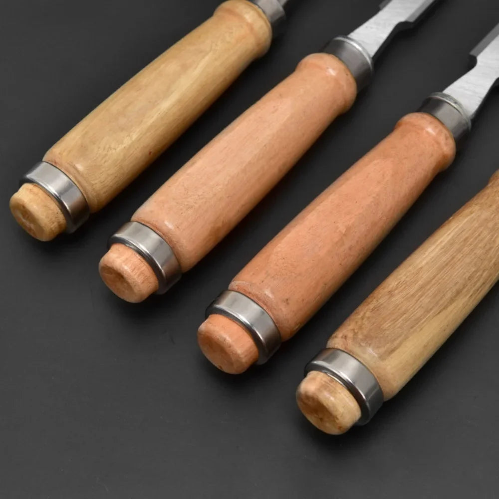 4pcs Professional Wood Carving Chisels Set with Ergonomic Tools for Woodworking DIY Auxiliary Wood Carving Chisels